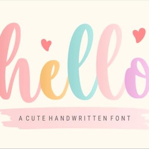 Fuente Hello, fuente manuscrita, fuente Procreate, fuente TTF OTF, fuente Silhouette, fuente script, fuente linda