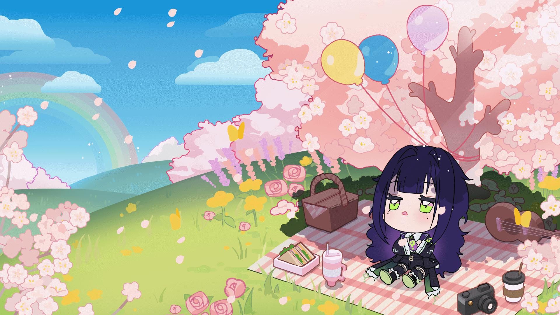 Cute Chibi Pattern Wallpaper