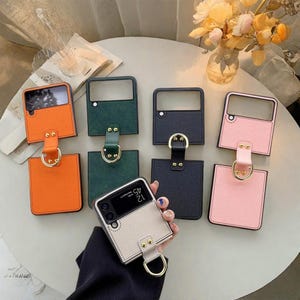 Custodia con fibbia ad anello in pelle PU retrò – per Samsung Galaxy Z Flip 5/4/3/2/1