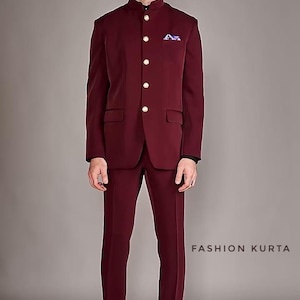 men’s maroon  Jodhpuri Jacket: Bollywood Nehru Style Waistco