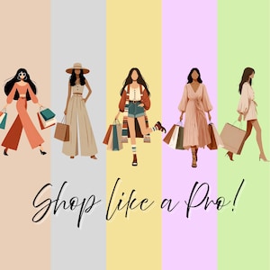 10 Boho Fashion Shopping Girl Gesichtslose Clipart für Planer, hochauflösende PNG, Junk Journaling, Scrapbooking, Kartenherstellung, digitaler Download Handwerk