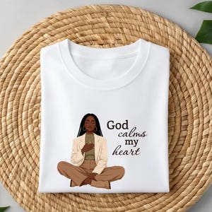 Black Woman Christian Clipart Bundle, Faith Healing Quotes PNG, Mental Health Affirmation, Bible Study Printable, Afro Girl Digital Download image 6