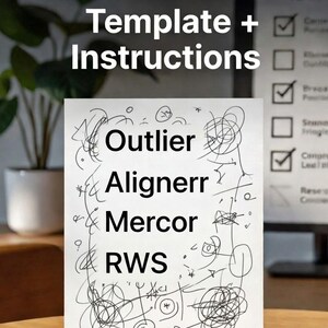 May include: A white paper with the text "AI Platform CV Template + Instructions" and a list of words: Outlier, Alignerr, Mercor, and RWS. The paper has scribbled lines and shapes. The Gumroad logo is at the bottom.
