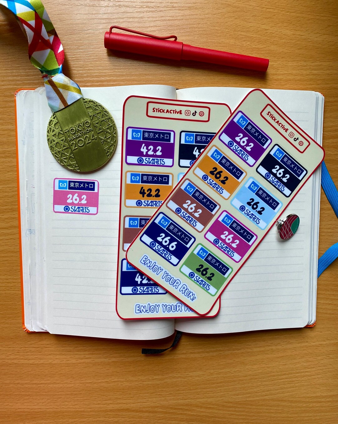 Tokyo Marathon Bib Number Sticker Sheet – Classic Colors | Laminated ...