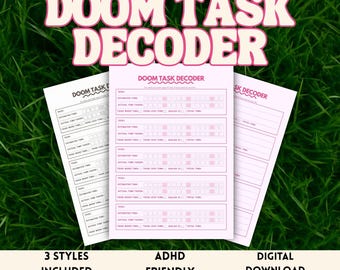 ADHD Time Tracker | Doom Task Decoder, Productivity Tool (Printable)