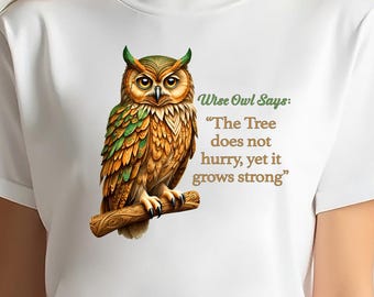 Wise Owl Says Digital Art Print | Inspirational Quote | PNG Download