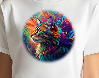 Arte psicodélico de gatos coloridos – Descarga digital