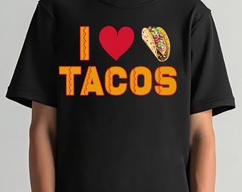 I Love Tacos PNG: Bold Graphic Design, Sublimation Art (Digital Download)