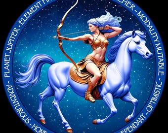 Sagittarius Zodiac Sign PNG: Astrology Art, Star Sign Design (Digital Download
