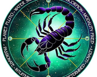 Scorpio Zodiac Sign PNG: Celestial Scorpion Astrology Art (Digital Download