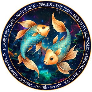 Pisces Zodiac Sign PNG: Astrology Art Digital Download