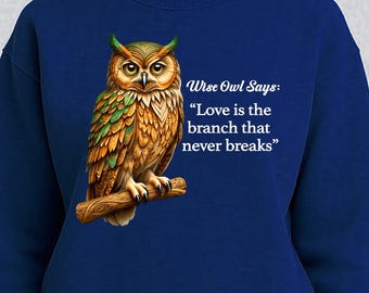 Wise Owl Says Digital Art Print | Inspirational Quote | PNG Download