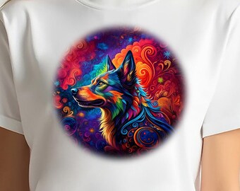 Perro Espiritual Cósmico – Descarga de Arte Digital Vibrante