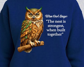 Wise Owl Says Digital Art Print | Inspirational Quote | PNG Download