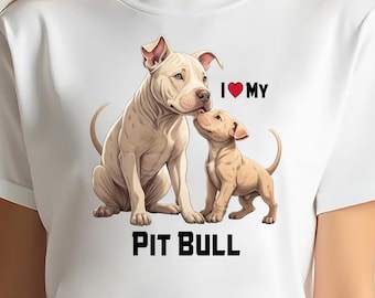 I Love My Pit Bull — Pit Bull & Puppy Digital PNG Bundle (5 PNGs)