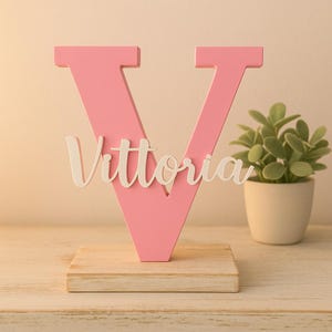 Letra decorativa inicial con nombre personalizada – Para colgar o apoyar – Decoración infantil, Candy Bar, regalo bebé