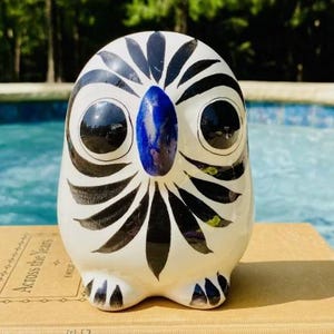 置物ヴィンテージ Tonala Poterie mexicaine peinte à la main art Populaire hibou