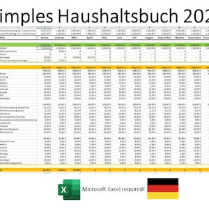 Budgetboek 2026 Budgetplanner Excel-sjabloon Jaaroverzicht Digitale financiële planner Financiën Digitale planner Duits