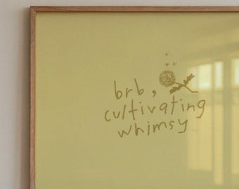 Cultivating Whimsy Wall Art: Yellow Poetcore Decor, Cottagecore Wall Art, Whimsical Literary Print (Digital Download, Horizontal)