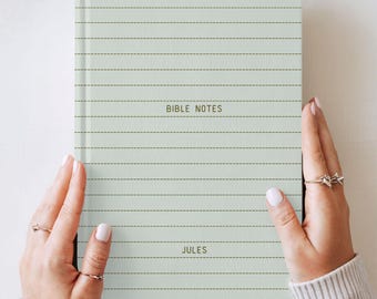 Personalized Name Bible Notes Journal for Bible Study: Minimal Vintage Lined Hardcover Journal, Custom Gift for Christian