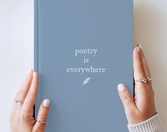 Poetry Notebook for Writer: Sky Blue Lined Hardcover Journal, Whimsical Minimalist Diary, Gift for Literary Girl