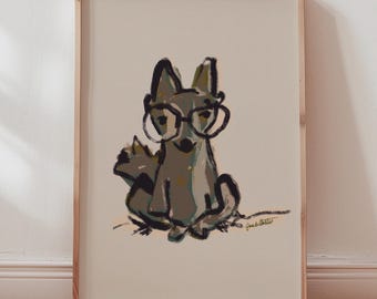 Whimsical Fox Wall Art: Kids Room Nursery Cottagecore Woodland Print, Storybook Printable Art (Digital Download)
