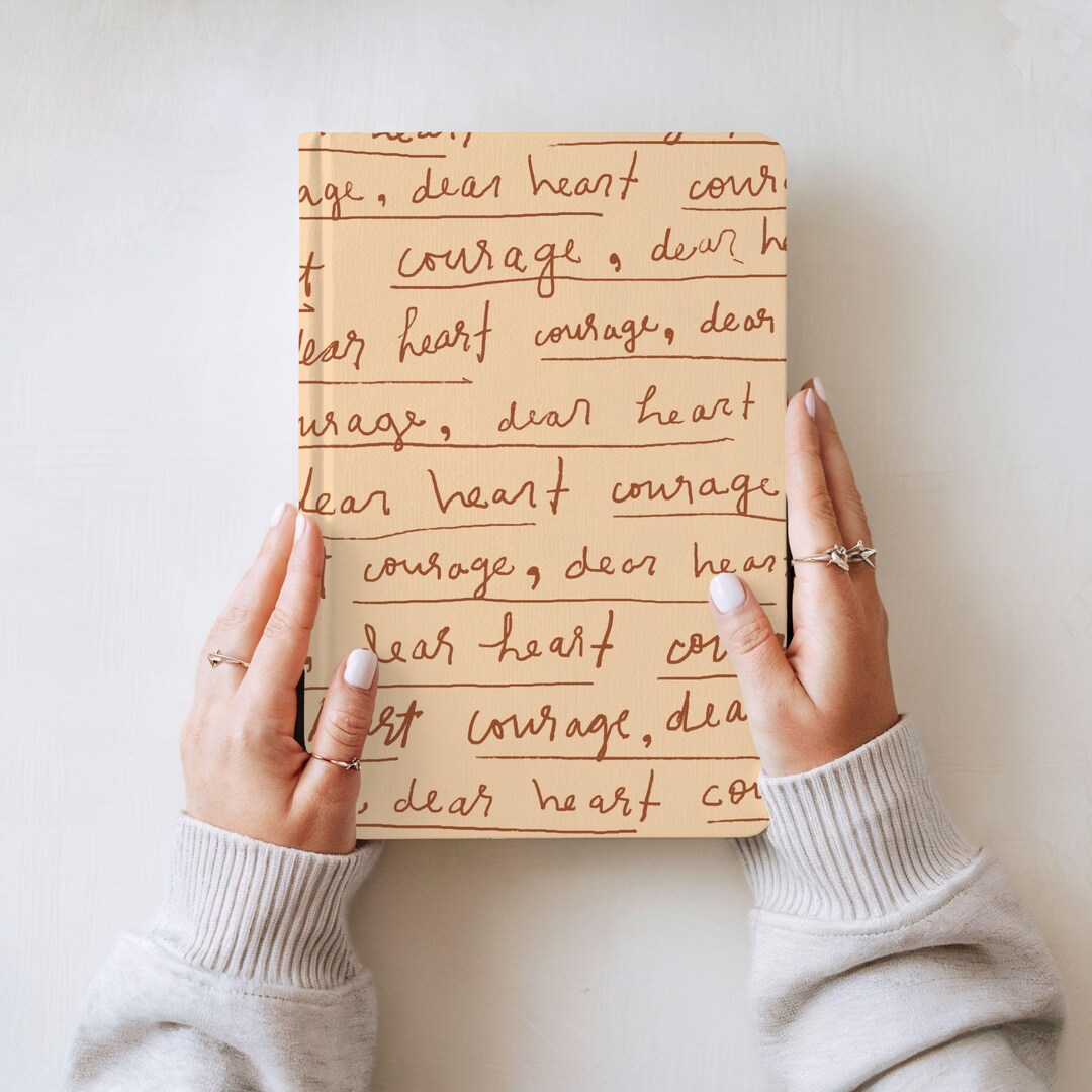 Courage Dear Heart Handwritten Quote Journal: Minimal Peach Lined ...