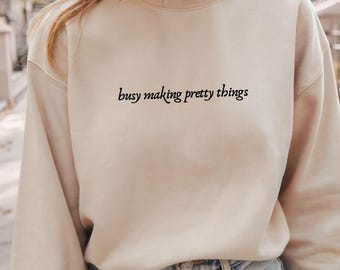 Creative Business Owner Sweatshirt, Minimal Whimsical Cottagecore Crewneck, Gift for Artist Crafter Designer