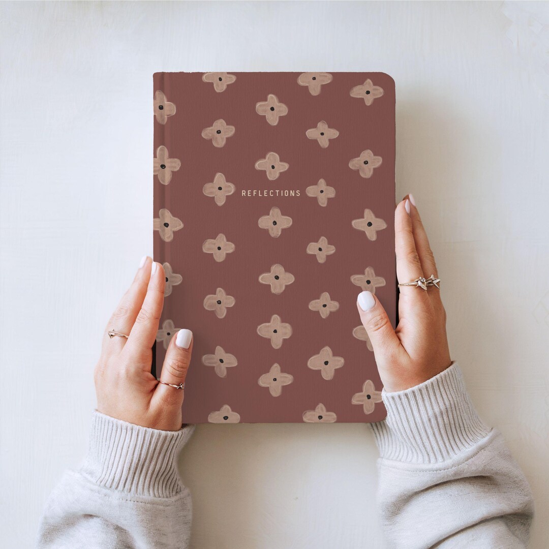 Reflections Journal: Minimal Pattern Notebook, Soft Brown Aesthetic ...