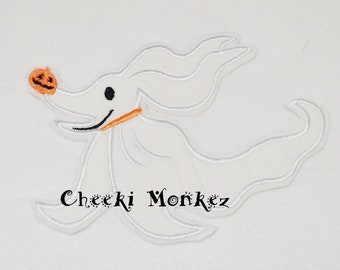 Adorable Custom Made Zero ghost dog nightmare  Jack applique embroidery design patch 5x7 DIY iron on  or sew Halloween Christmas Patch