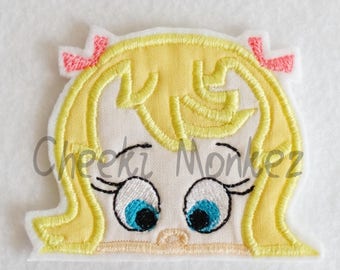 Ready to Ship RTS Christmas Custom Grinchy CINDY Lou Peeker inspired embroidery Applique Iron On Patch DIY 5x7 4x4