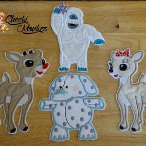 Christmas Xmas Inspired Rudolph Clarice misfit Bumble Snow Monster embroidery Applique Iron Patch DIY Hermey Dentist snowman lion Train Plus