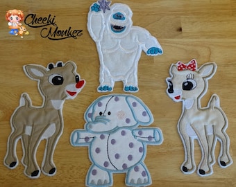 Christmas Xmas Inspired Rudolph Clarice misfit Bumble Snow Monster embroidery Applique Iron Patch DIY Hermey Dentist snowman lion Train Plus