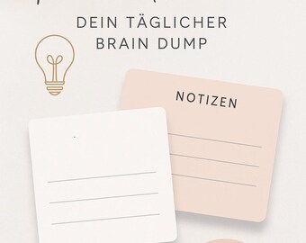 Brain Dump Template Printable – Find Mental Clarity – 2-Page PDF – Glowgram Design – For Focus & Structure