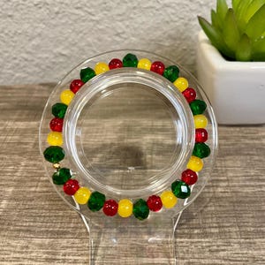 Beaded Rastafari Colors Stretch Bracelet