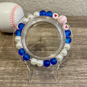 Baseball Beaded Stretch Bracelet