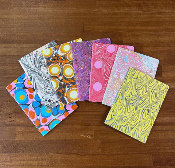 A5 Handmarbled Softcover Notebook | Unique Handmade Journal | One of a kind | Marmoriertes Notizheft Einzelstück