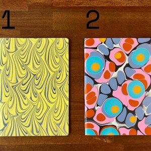 A5 Handmarbled Softcover Notebook | Unique Handmade Journal | One of a kind | Marmoriertes Notizheft Einzelstück imagen 4