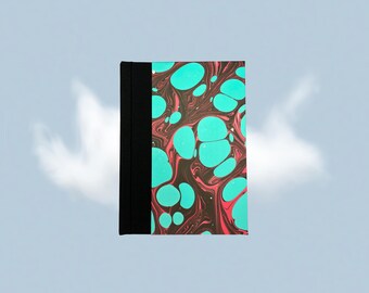 A6 Handmarbled Hardcover Notebook | Unique Handmade Journal | One of a kind | Marmoriertes Notizbuch Einzelstück