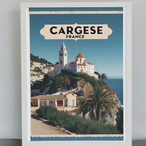 Cargèse, France – A4 Vintage Travel Poster (Physical Print)