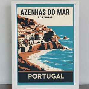 Azenhas do Mar, Portugal – Póster de viaje vintage A4 (impresión física)