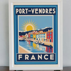 Port-Vendres, France – A4 Vintage Travel Poster (Physical Print)