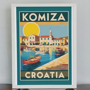 Komiža, Croatia – A4 Vintage Travel Poster (Physical Print)