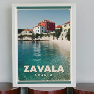 Zavala, Croatia – A4 Vintage Travel Poster (Physical Print)