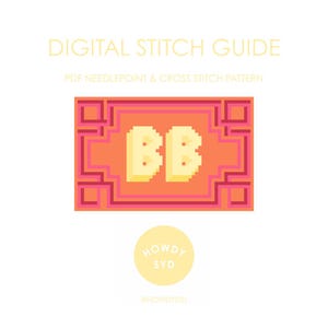 GREKISK NYCKELMONOGRAM Bagageetikett Nålspets Digital stygnguide