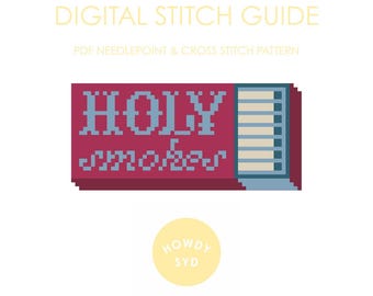 Guía digital de bordado con caja de cerillas HOLY SMOKES