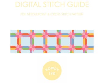 MULTI STARS QUILTED Needlepoint Digital Stitch Guide