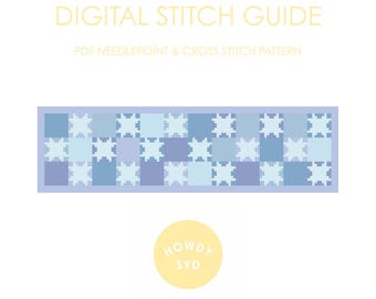 CHECKERED STARS Needlepoint Digital Stitch Guide