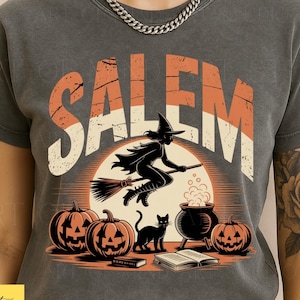Salem Witch PNG: Halloween Clipart, Cauldron, Black Cat (Digital Download)