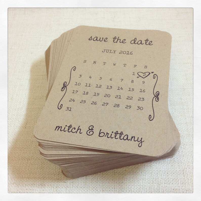 Calendar Style Save The Date Cards SAMPLE Etsy Australia